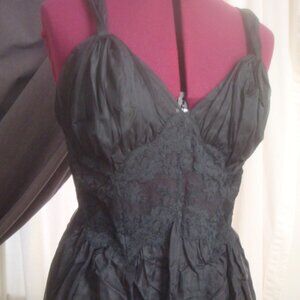 Vintage 1950s/60s Sheer Black Nylon Slip Dress Mad Men